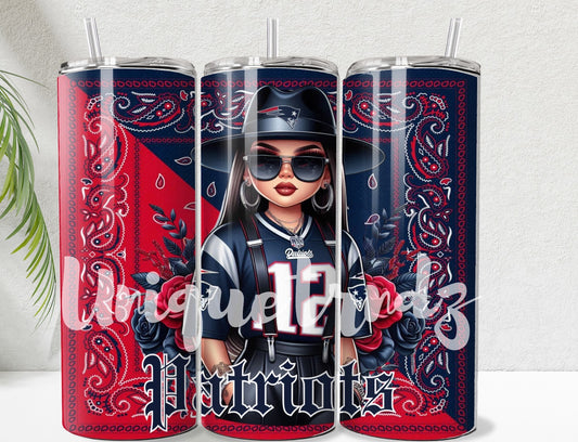 Chicana New England Football Sport Team 20oz Tumbler