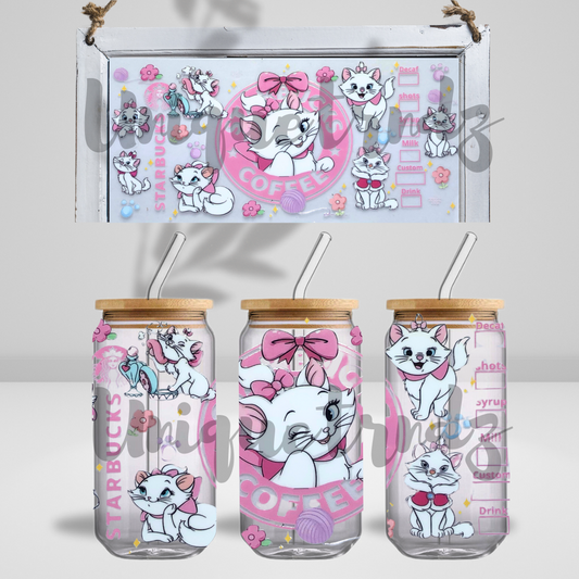 Cat M*rie Movie 16oz Glass Cup