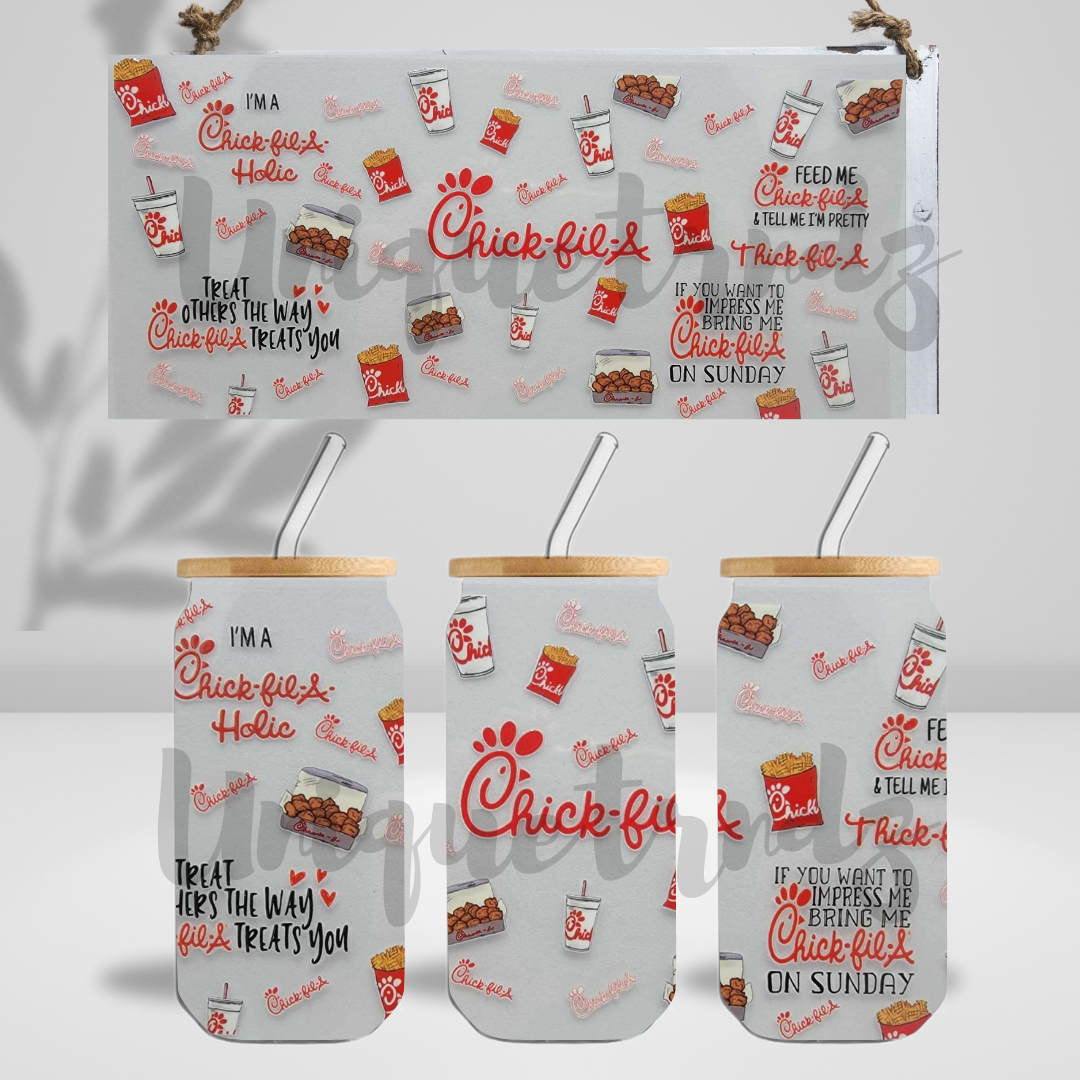 Feed Me Chicken 16oz Glass Cup