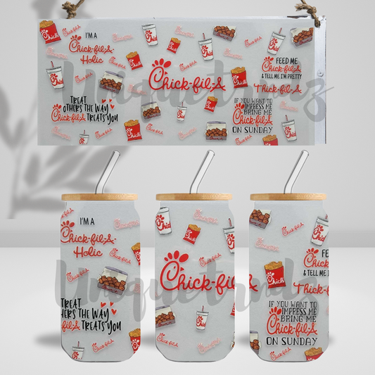 Feed Me Chicken 16oz Glass Cup