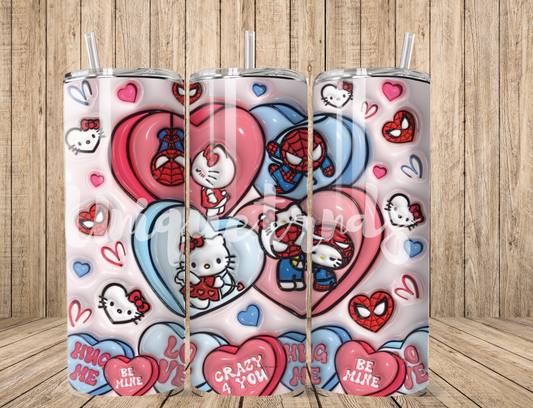 Kitty And Sp*dy Lovers and Hearts 20oz Tumbler