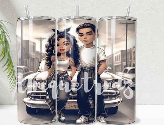 Old School Couple Chicano 20oz Tumbler