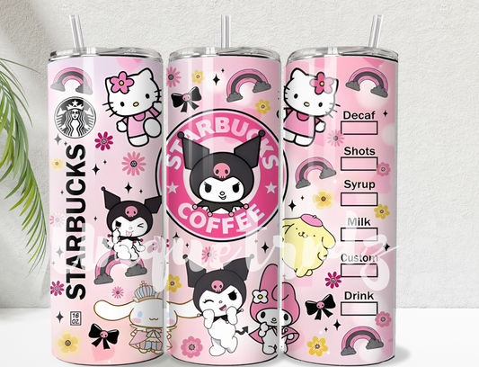 Pink Kitty and Friends Coffee 20oz Tumbler