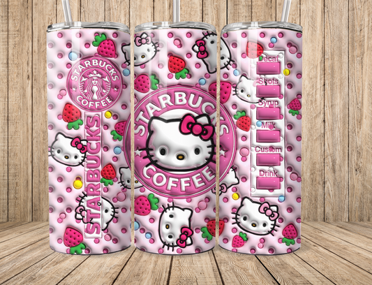Kitty Strawberries and Polka Dots 20oz Tumbler