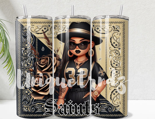Chicana New Orleans Football Sport Team 20oz Tumbler