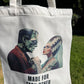 Made for each other Monster Canvas Tote Bag