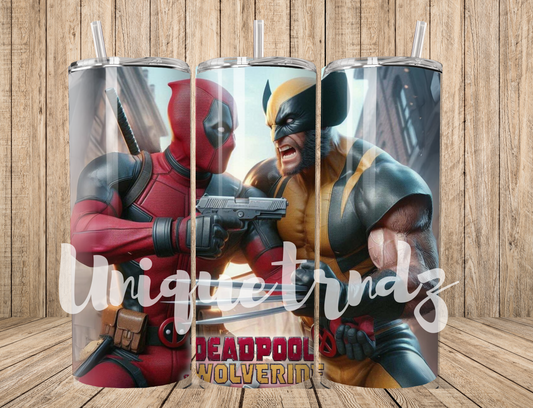 Movie Superhero Pool and Wolv 20oz Tumbler
