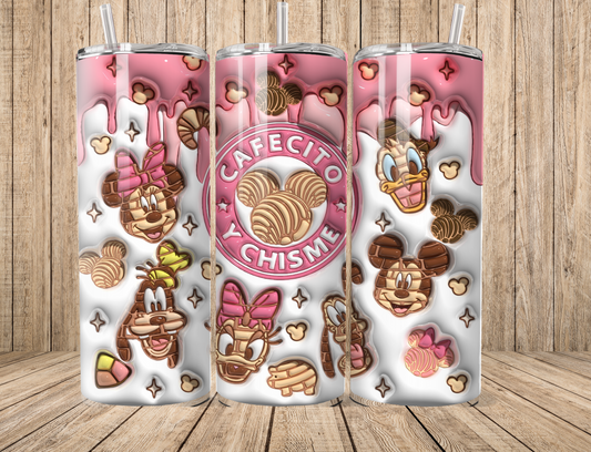 Mouse and Friends Mexican Bread Conchas Cafecito y Chisme 20oz Tumbler