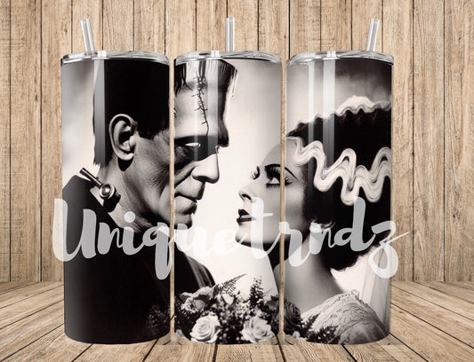 Monster Created Guy with Bride Movie 20oz Tumbler in Black