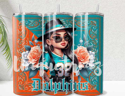 Chicana Miami Football Sport Team 20oz Tumbler