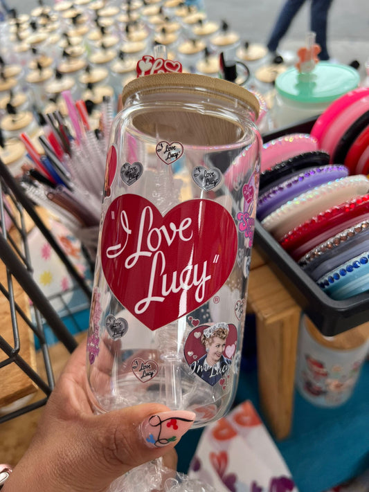 Retro Love Show 16oz Glass Cup