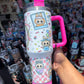 Labubu Pink 40oz Tumbler Handle Dupe (SPEAKER)