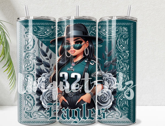 Chicana Philadelphia Football Sport Team 20oz Tumbler de