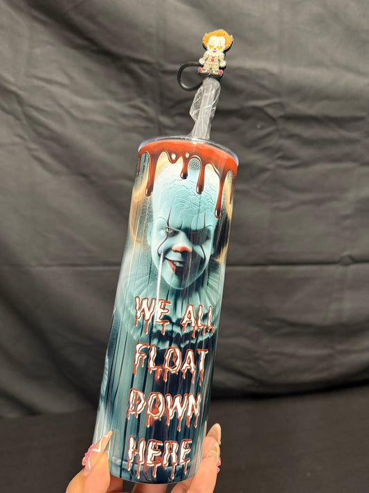 New Scary We Float Clown Straight 20oz Tumbler