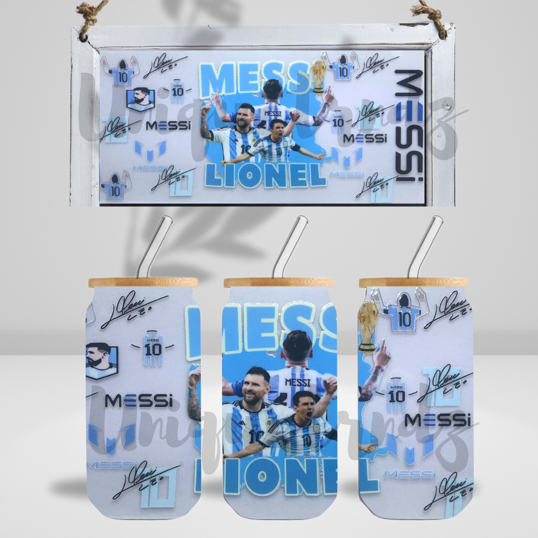 Main Soccer Player 16oz Glass Cup