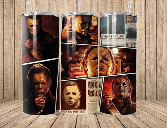 Horror Character Michael with Knife 20oz Tumbler