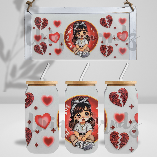 La Sad Girl 16oz Glass cup