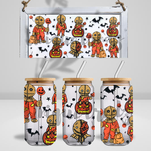 Trick or Treat Halloween 16oz Glass Cup