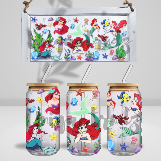 Classic Mermaid 16oz Glass Cup