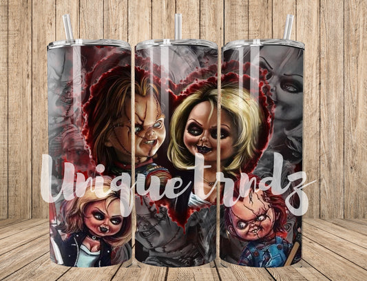 Killer Doll and Wife in Horror Movie 20oz Tumbler