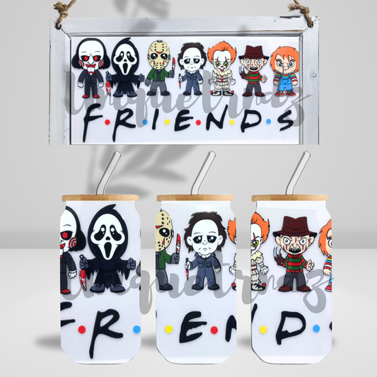 Horror Movie Killer Minis Friends 16oz Glass Cup