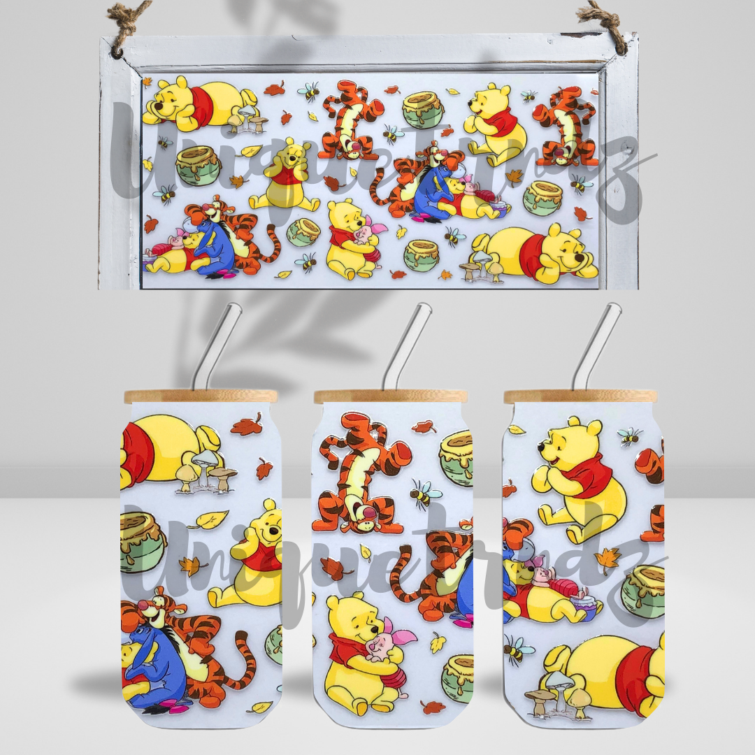 Honey Bear with Friends 16oz Glass Cup