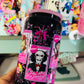 Pink Scary Spooky Black 16oz Glass Cup