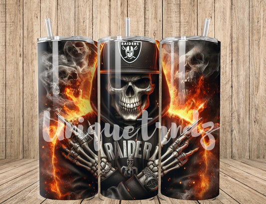 Black Vegas Skull Football Team 20oz Tumbler